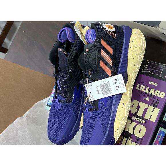 adidas unisex -adult Dame 8 Shoes purple sneakers new - Picture 3 of 8